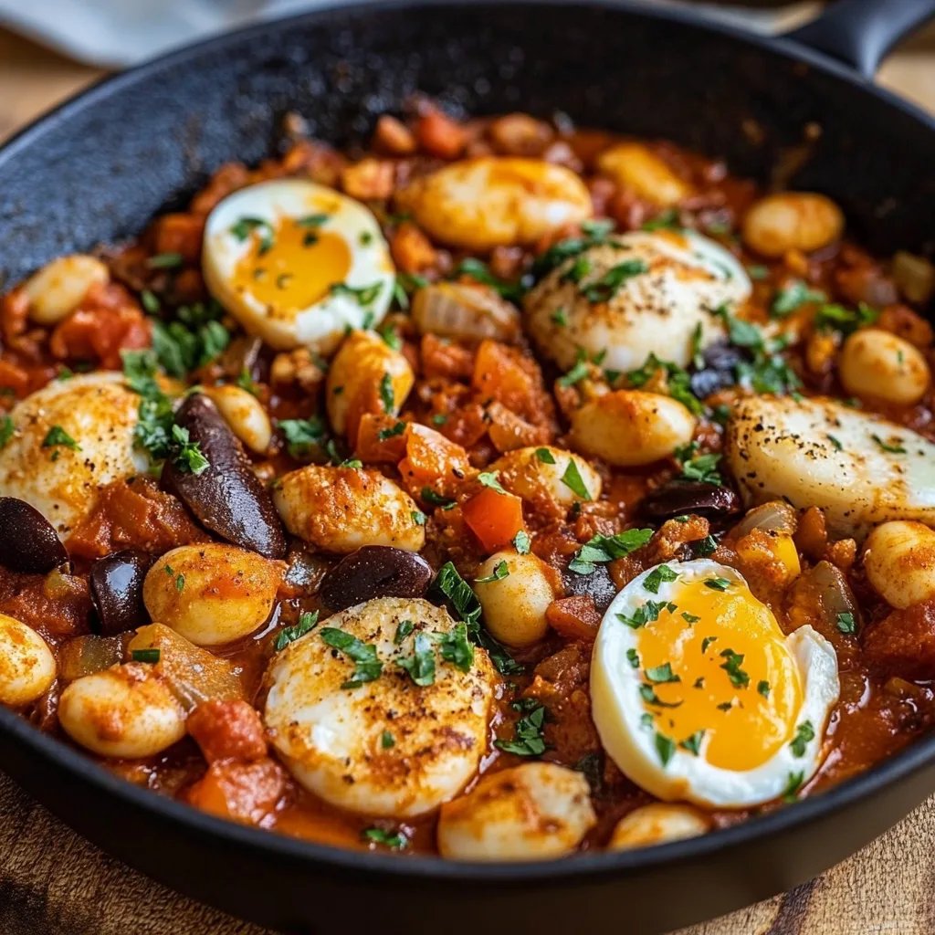 Spanische Bohnen und Eier