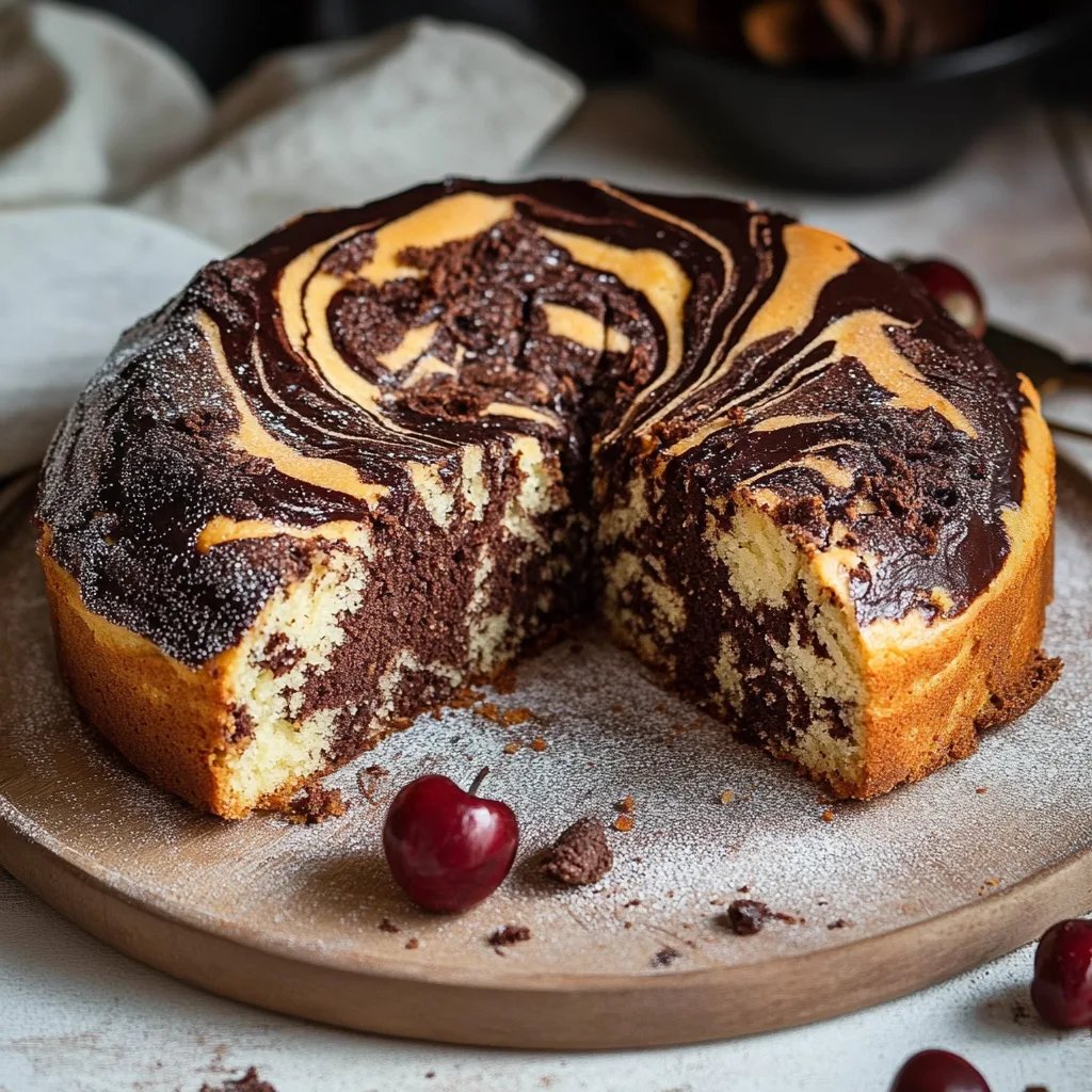 Zebrakuchen mit Kirschen