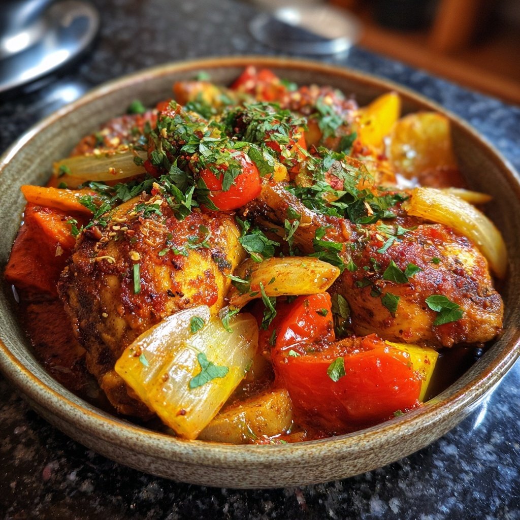 Internationale Küche Marokkanisches Hähnchen-Tagine