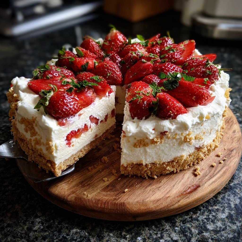 Erdbeer Quark Torte Mit Biskuitboden