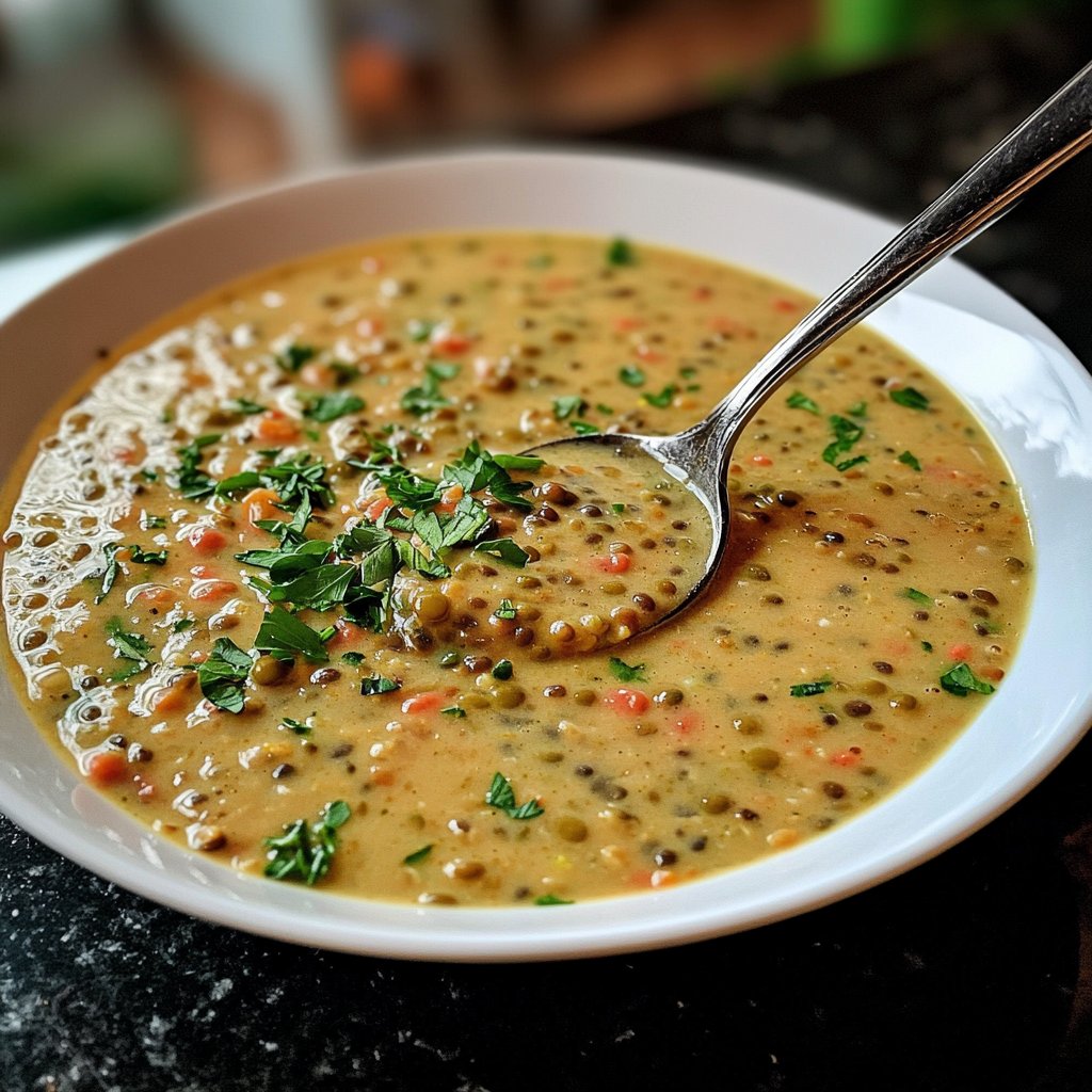Linsensuppe mit Kokosmilch