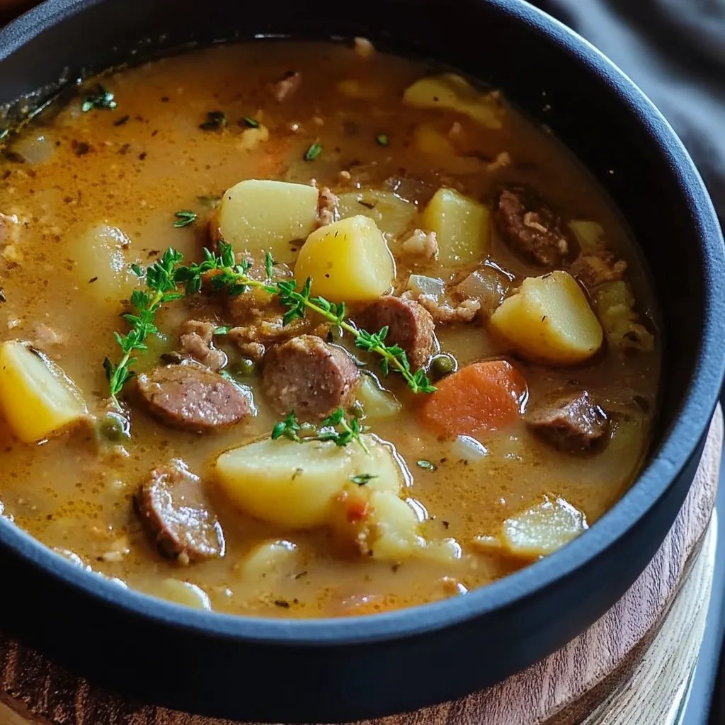 Kartoffelgulasch mit Würstchen