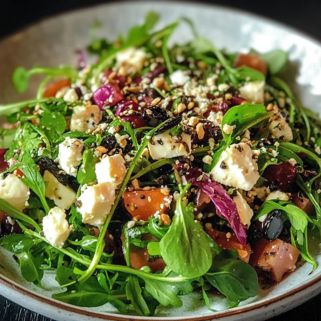 Feldsalat und Schafskäse mit Himbeerdressing