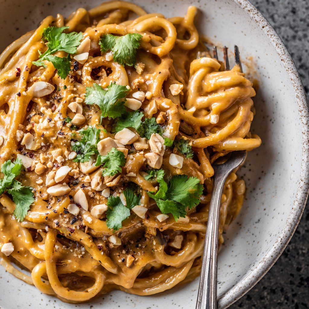 Reisnudeln mit Erdnusssauce