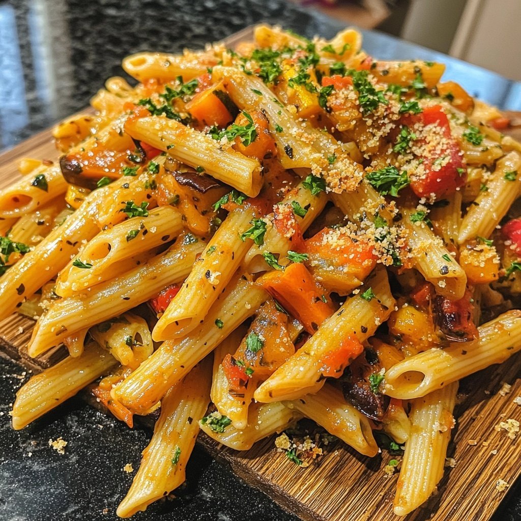 Penne mit Ofengemüse