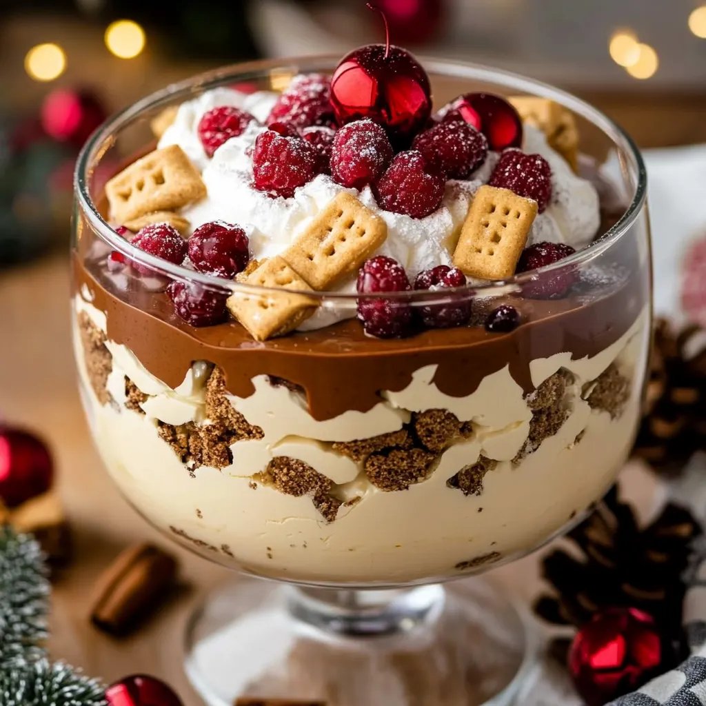 Weihnachts-Trifle mit Zimtkirschen