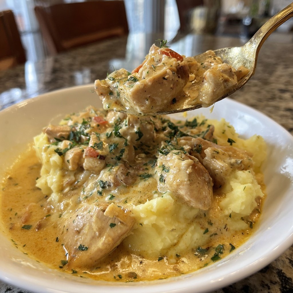 Hausmannskost Cremiges Hähnchen mit Kartoffelpüree